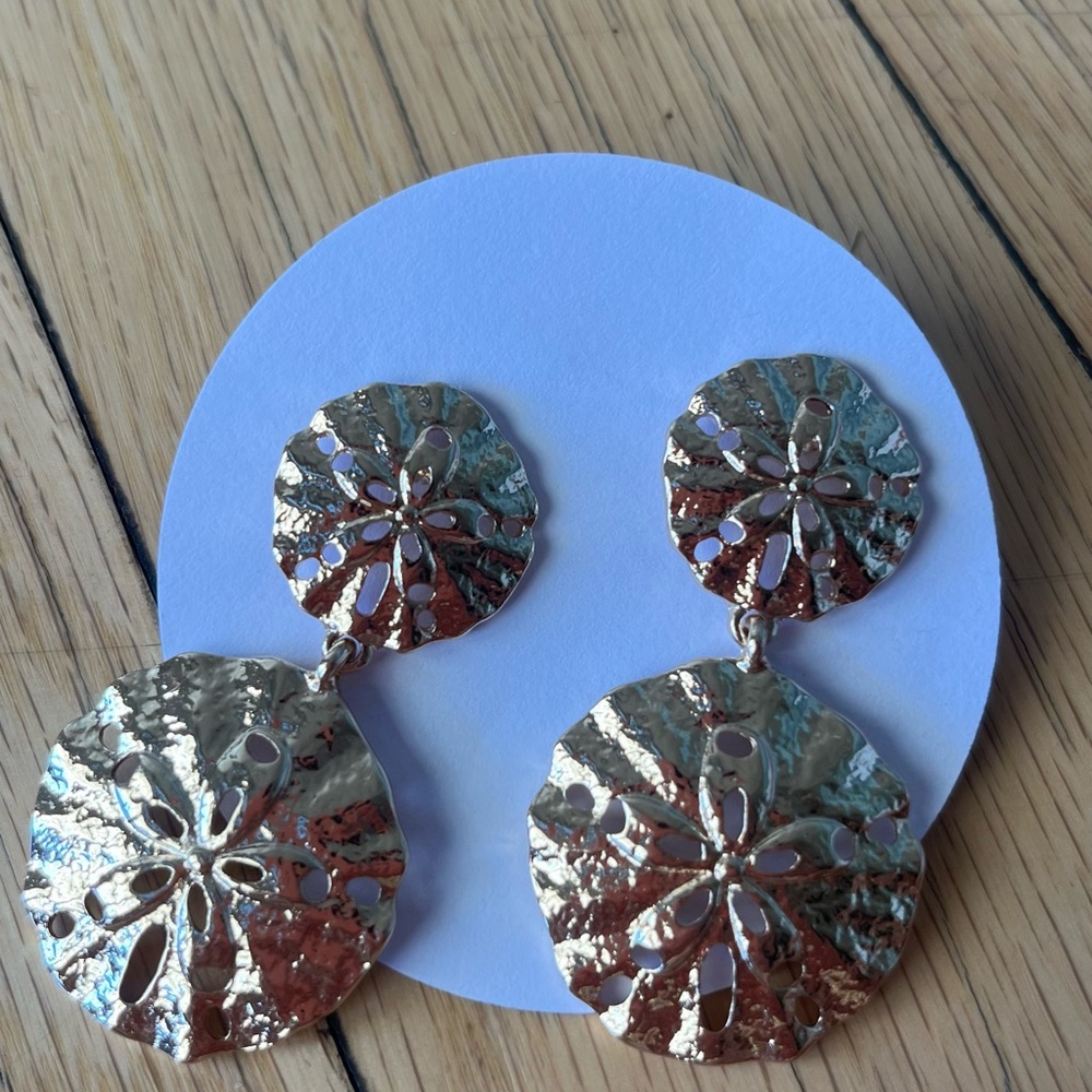 Gold Sand dollar earrings